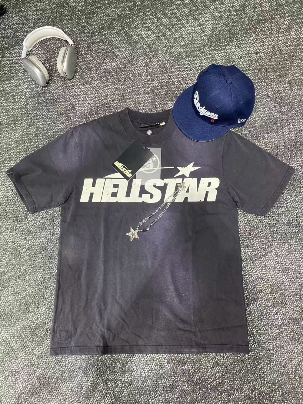 Hellstar Logo Graphic Tee Vintage Black NWT
